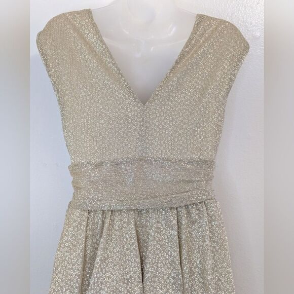 Lilly Pulitzer Ruffle Gold Maximalist Boho Feminine Chic Cocktail Dress NWT S - Picture 9 of 12